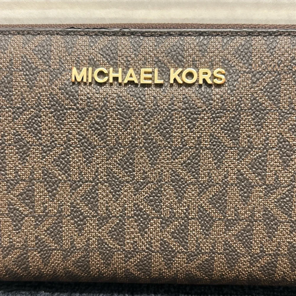 Michael Kors Brown Logo Wristlet - Picture 3 of 8